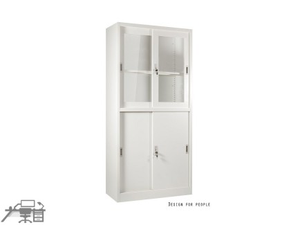Dulap metalic 2 compartimente, fronturi din sticla, XD-015