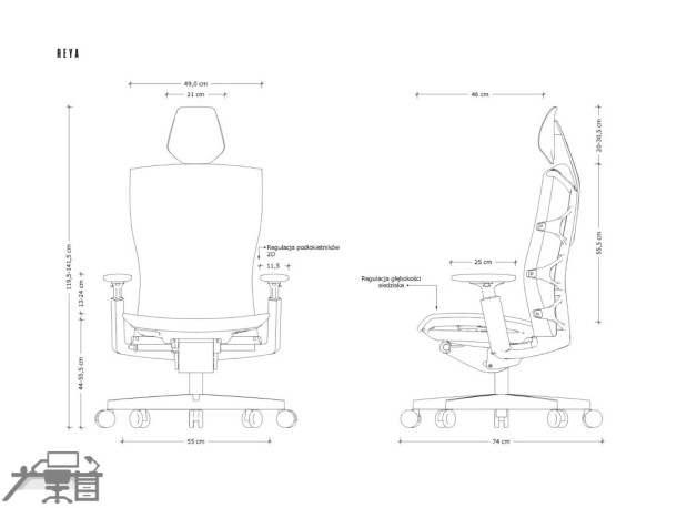 Scaun ergonomic operational REYA 1223