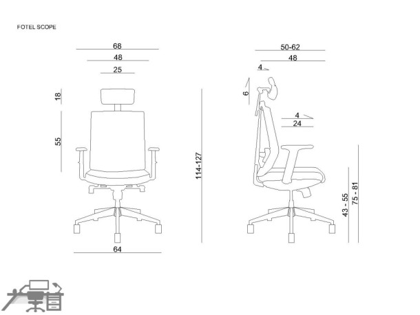 Scaun ergonomic operational SCOPE ZM-511A