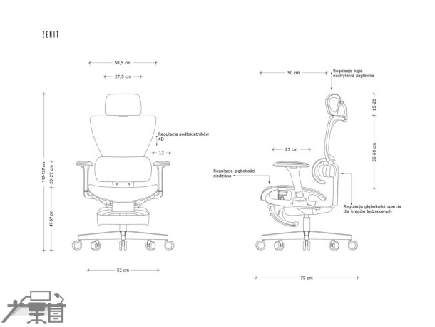 Scaunul ergonomic managerial ZENIT
